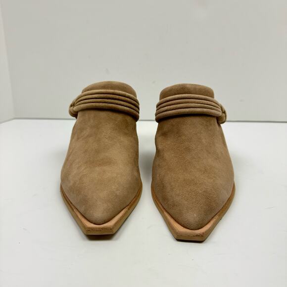 NEW Dolce Vita Sita Tan Suede Leather Western Slide Heel Mules - Picture 4 of 11